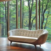 Canapés modulaires en tissu incurvés en bois, design italien de luxe, rembourrés, modernes, écologiques, garantie 5 ans, OE HOME