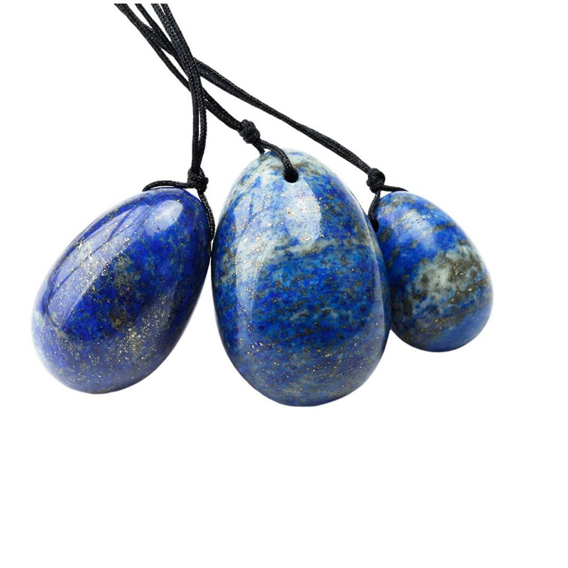 Настраиваемый полированный драгоценный камень Lapis Lazuli Kegel, нефритовые яйца Yoni и жемчуг трех размеров с индивидуальной упаковкой