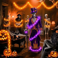 Nouvelles lumières décoratives en chaîne pour Halloween, blanc chaud, pour fêtes en extérieur, décors de maison hantée, accessoires d'ambiance, lumière effrayante