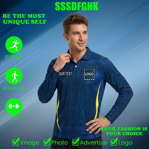 เสื้อแขนยาวผู้ชายขายส่ง พิมพ์ลายดิจิทัล แห้งเร็ว สไตล์สปอร์ต ผ้าโพลีเอสเตอร์/คอตตอน ออกแบบโลโก้ด้านหน้า - Product Image 2