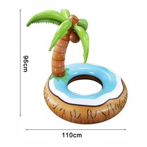Matelas flottant gonflable en forme de cocotier, avec dossier en forme de plante aquatique verte, en PVC, emballage premium - Product Image 5