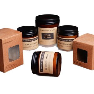 Vela Aromática Cilíndrica Marrón Hecha a Mano, Estilo Minimalista con Tapa - Product Image 5