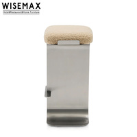 WISEMAX FURNITURE Mobilier commercial de luxe nordique, tabouret de bar design en acier inoxydable, chaise haute pour bistrot
