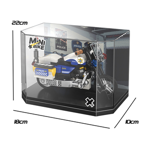 FEIMIBOX FL5490 Mini Moto de Ladrillos Azul, Bloques de Construcción de Plástico ABS, Caja de Exhibición, Regalo para los Amantes de la Moto Clásica FL5490 Realista - Product Image 6
