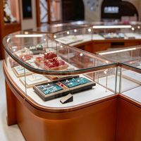 GZowin Künstlerischer Schmuck-Ladeneinrichtungs- und Vitrinen-Display mit LED-Beleuchtung und anpassbaren Farben