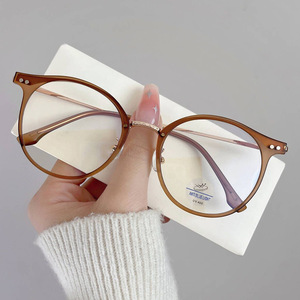 Monturas de Gafas Redondas Qianai para Mujer, Anti Luz Azul UV400, Tamaño Mediano, Lentes de Acetato, Óptica Moderna - Product Image 5