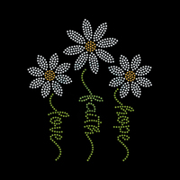 Foi personnalisable avec fleur bling strass fer à transfert de chaleur pour t-shirts