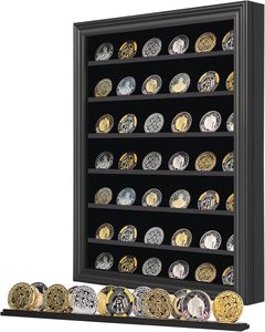 Caja de exhibición de monedas <span class=keywords><strong>Force</strong></span> Challenge personalizada, caja de exhibición de monedas, marco de caja de sombra de medalla de moneda colgante de pared - Product Image 1