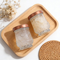 Pot en verre vide résistant à la chaleur, motif nid d'oiseau, 50ml - 100ml, avec couvercle métallique, pour pudding de poisson, confiture, lait
