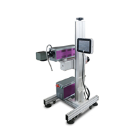 Machine de gravure laser CO2 RF industrielle 30W, codeur de date volant en ligne pour marquage de logos sur plastique HDPE, verre et céramique