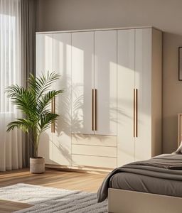 Wholesale <b>Wooden</b> Furniture Contemporary <b>White</b> <b>Wardrobe</b> Clothes Cabinet Closet Door Drawers Durability for Bedroom Furniture - Product Image 5