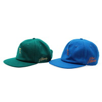 Gorra de Ala Plana sin Estructura de 5 Paneles con Correa de Cuero Ajustable en la Parte Trasera, Gorra Bordada Personalizada de Mezcla de Lana, Gorra Snapback Estilo Papá