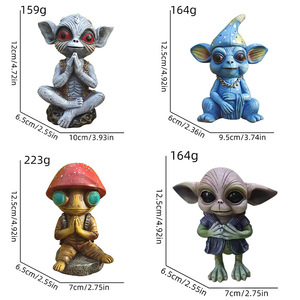 Ornements de jardin Alien, statues en résine, décoration extérieure, décoration de cour d'Halloween, forme animale, finition peinte - Product Image 4