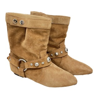 Nuovo anello in pelle scamosciata in metallo a punta stivaletti da donna <span class=keywords><strong>stivali</strong></span> da <span class=keywords><strong>Cowboy</strong></span> Western nuovi <span class=keywords><strong>stivali</strong></span> corti con tacco piatto - Product Image 2