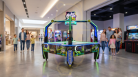 Table de hockey d'arcade commerciale pour 2 à 4 joueurs avec interaction matricielle et effets LED