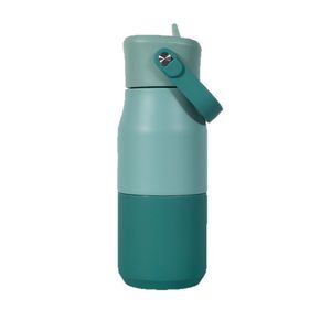 Color Blocked Plastic Water Bottle With Detachable Handle For Home Car Office Outdoor Travel - Product Image 3