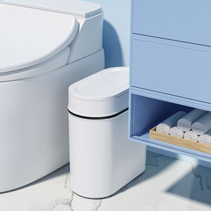Poubelle en plastique élégante à couvercle hermétique pour dropshipping Shopify, idéale pour espaces étroits, classification des déchets secs et humides, salle de bain et cuisine - Product Image 5