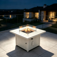 Table de foyer carrée en aluminium pour chauffage extérieur avec gaz BTU 55000-65000 Modèle ULC-FP42-D-E