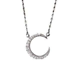 Collana con Ciondolo a Mezzaluna per Donne, Gioielli Minimalisti con Micro Pavé alla Moda - Product Image 5