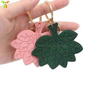 YY New Design Pomelo Leaf PU Leather Keychain Cut Leaf Bag Charm Pendant Portable <b>Creative</b> Keychain Promotion <b>Gifts</b> - Product Image 4