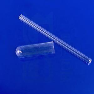 أنبوب زجاجي كوارتز شفاف مخصص أنبوب اختبار سيليكا مصهر مع طرف واحد من القاع الدائري عالي الجودة - Product Image 3