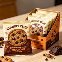 Sacs d'emballage pour biscuits en plastique PET PE transparent de haute qualité avec fenêtre, scellables à la chaleur, et boîte de présentation sur comptoir