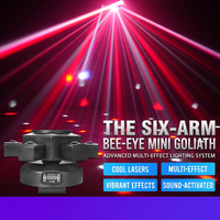 Сценический светильник Bee Eye с шестью лучами, световая лента, свет для KTV и баров, вращающаяся голова, лазерный луч, световой луч для диджеев и клубов