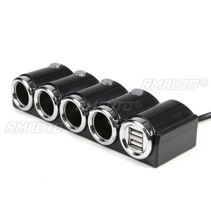 120W <b>12V</b> USB 4 Way <b>Car</b> Cigarette Lighter <b>Socket</b> Splitter Charger Power Adapter - Product Image 2