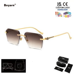 <span class=keywords><strong>Gafas</strong></span> de Sol Boyarn March con Grabado de Logotipo Personalizado Disponible, Nuevo Modelo sin Montura, Protección UV400, <span class=keywords><strong>Gafas</strong></span> de Sol Metálicas con Corte de Diamante - Product Image 3