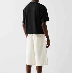 Fabricant 250 300 GSM Blank Boxy Tee T Shirt Drop Shoulder Boxy Fit Crop TShirt Oversized Heavyweight 100% Cotton T-Shirt Men - Product Image 4