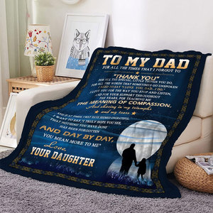 Regali di papà personalizzati a buon mercato per il mio miglior papà morbido biancheria da letto divano coperta regalo di compleanno per il giorno dei padri dal figlio della figlia - Product Image 6
