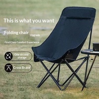 Chaise lune à dossier haut en acier durable pour le camping, la piscine, le pont ou le quai de pêche, avec pieds antidérapants