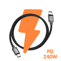 Câble de charge USB Type-C Budi 1,5 m (5 pi) à enroulement automatique, tressé, moulé, capacité de charge 240 W, charge rapide, cordon de données