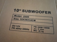 DA-500 prix de gros 10 "1200 Watt chargé Porté Subwoofer Audio voiture chargée boîtiers
