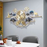 Horloge murale décorative en métal 3D 100x45CM-L, motif floral, FuZhou, décoration intérieure, chambre à coucher, salon, horloge silencieuse à quartz, vente en gros