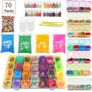 2020 Trend produkt Amazon Neuankömmling Twist ungiftige Perle Farbe Kitt Super Schlamm Glühen Schleim Kit Shop für Kinder Spielzeug