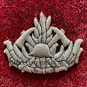 GERMAN CAP BADGE FIRE Custom Embroidered Cap Badge With Anchor And Laurel Wreath <b>Sew</b>-On Fabric Patch For Uniform Garment - Product Image 2