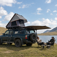 Outdoor Camping Dreieckiges Hartschalen-Dachzelt aus Aluminium mit Leiter für SUV 4x4 Dachzelt