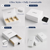 Boîte en carton rigide de luxe avec logo personnalisé, couvercle et base laminés mats de qualité supérieure, boîte cadeau pour bijoux et électronique