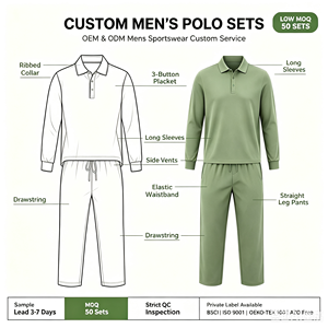 Ensembles de polos à manches longues avec logo personnalisé, en coton piqué lourd, pour hommes, vêtements d'extérieur, fabricants de vêtements, vente en gros - Product Image 3