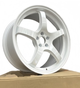 ล้อแรลลี่ปลอมแปลงสีขาว17-18นิ้วอะลูมิเนียมแบบ5ก้านสำหรับ Subaru WRX STI BRZ 2015-2021 5X114.3 5x100PCD - Product Image 2