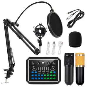 Оптовая продажа, конденсаторный микрофон BM800, набор звуковых карт M8, микрофон с подставкой на руку, противоударный поп-фильтр для Youtube, прямых трансляций, подкастов