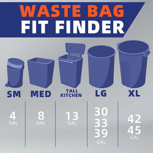 Okiss Drawstring Garbage Bags 150L Extra Thick Black <b>Plastic</b> Waste Bags for <b>Kitchen</b> Trash <b>Bin</b> Use - Product Image 4