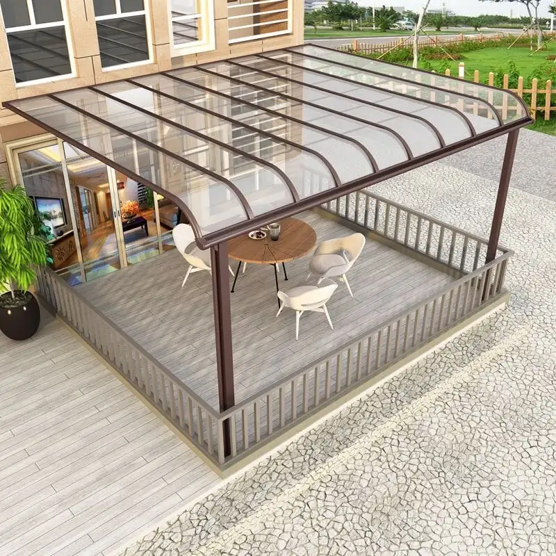 Canopée de jardin extérieur, cadre en aluminium étanche à la pluie, couverture de Patio PC, canopée, vente en gros