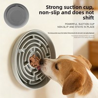 Gamelle interactive anti-étouffement pour chien à ventouse, faible MOQ, en silicone, avec labyrinthe, personnalisable OEM, couleur au choix
