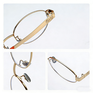 Lunettes de vue pour femmes, monture ovale en titane, style luxe léger, pour myopie, avec verres anti-lumière bleue - Product Image 2