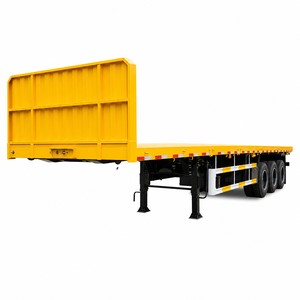 2/3/4 Axle 40-80T Flatbed Semi <strong>Trailer</strong> for Containers, Steel Coils, Bulk Cargo &amp; Machinery with Optional <strong>Bulkhead</strong> - Product Image 1