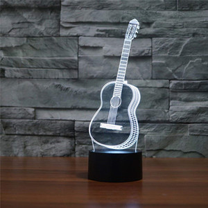 Guitarra <span class=keywords><strong>POP</strong></span> de acrílico 3D, instrumento Musical de carga de 7 colores, decoración de la habitación LED de Lava, luz nocturna de ambiente - Product Image 4