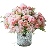 Bouquet de fleurs artificielles en soie, pivoines, arrangement floral mixte pour mariage, douche nuptiale, décoration intérieure, décoration de mariage