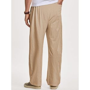 Pantalones Casuales de Algodón Ligero para Hombre FOXA, Corte Holgado, Cintura Elástica, Estilo Playa - Product Image 4